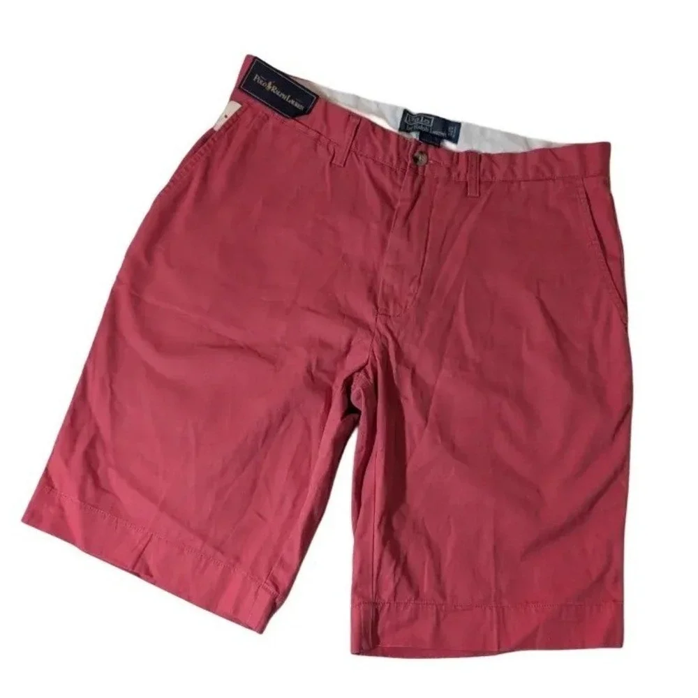 Polo Ralph Lauren Mens Classic Fit Chino Shorts Pink Cotton Sz 32 NWT $70